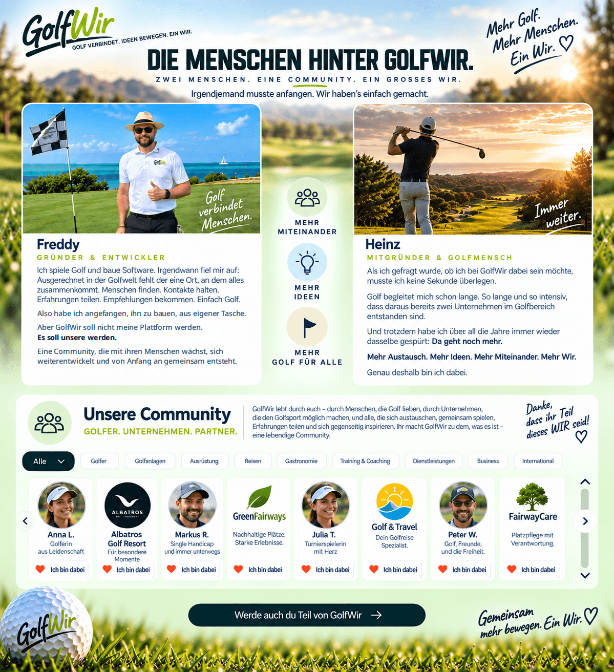 GolfWir Community: Golfer, Unternehmen, Partner
